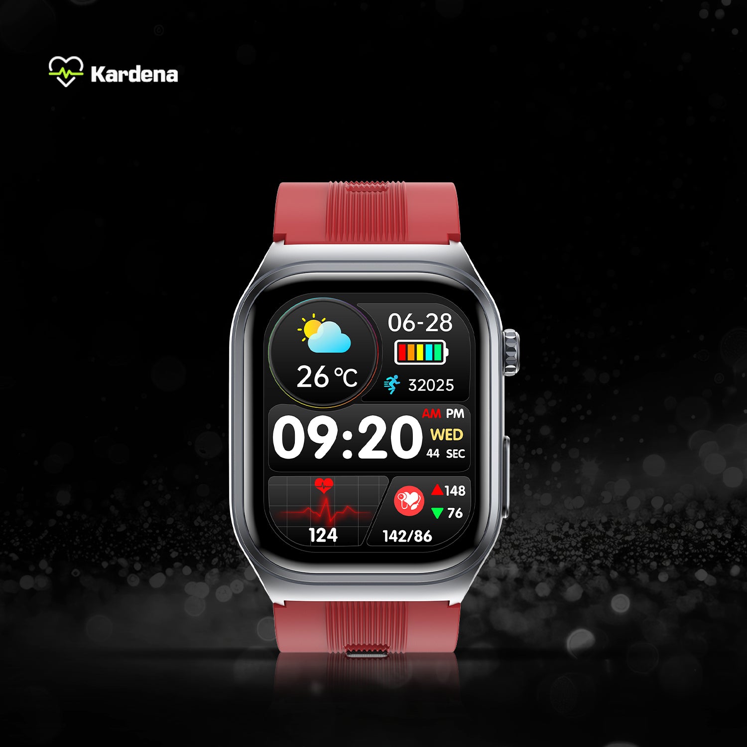 Kardena CARE Air 3 – 2025 Blood Pressure Smartwatch with German Sensor Technology & Microairbag